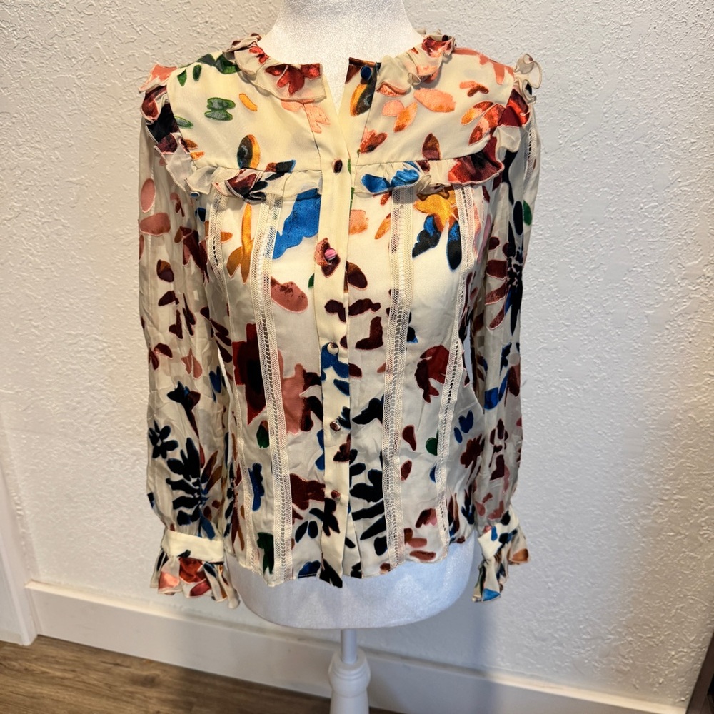Alice + Olivia Multicolor Floral Blouse